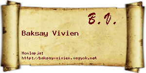 Baksay Vivien névjegykártya